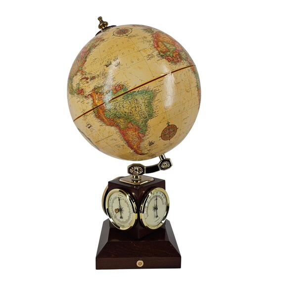 Vintage SBC Replogle 9" Weather Watch Off-White Antique Ocean Desktop Globe - Picture 1 of 7